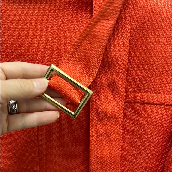 Tahari Vibrant Red Blazer with Gold Accents - Picture 11 of 11